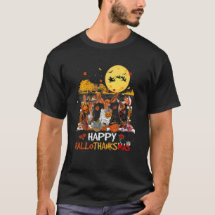 Basset Hound Hallothanksmas Halloween-Erntedank T-Shirt