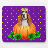 Basset Hound Halloween Jack-O-Lantern Mousepad (Vorne)