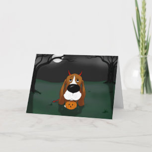Basset Hound Halloween Karte