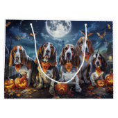 Basset Hound Halloween Spooky Große Geschenktüte (Rückseite)