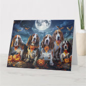 Basset Hound Halloween Spooky Karte (Vorderseite)