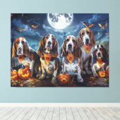 Basset Hound Halloween Spooky Leinwanddruck (Insitu (Holzboden))