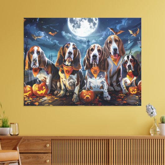 Basset Hound Halloween Spooky Leinwanddruck (Insitu (Wohnzimmer))