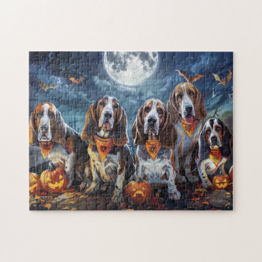 Basset Hound Halloween Spooky Puzzle (Horizontal)