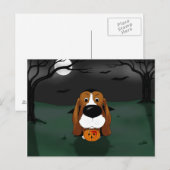 Basset Hound Halloween Vampire Postkarte (Vorne/Hinten)