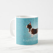 Basset Hound Happy Birthday Design Kaffeetasse (Vorderseite Links)