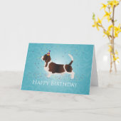Basset Hound Happy Birthday Design Karte (Gelbe Blume)