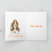 Basset Hound Happy Birthday, Name vorne hinzufügen Karte (Innenseite)