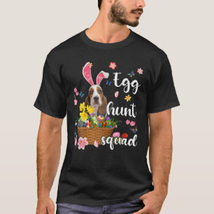 Basset Hound Happy Ostertag Osterfest farbenfrohe  T-Shirt