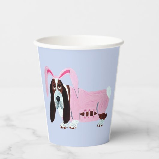 Basset Hound Hasen-Papierbecher Pappbecher (Vorderseite)