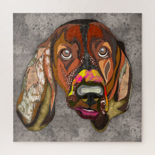 Basset Hound hässlich gegenüber Jigsaw Puzzle