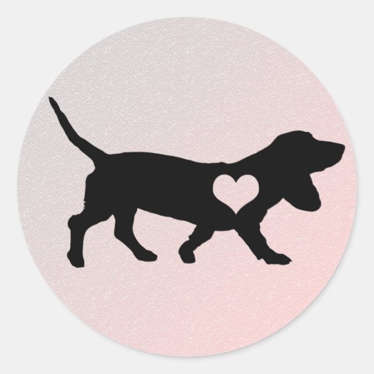 Basset Hound Heart Stickers (Vorderseite)