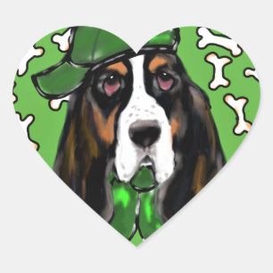 Basset Hound Herz-Aufkleber