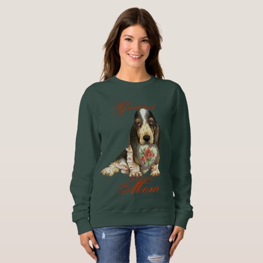 Basset Hound Herz Mama Long Sleeve T - Shirt (Vorne ganz)