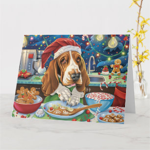 Basset Hound Holiday Baking: Festliche Weihnachten Karte