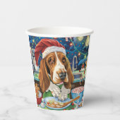 Basset Hound Holiday Baking: Festliche Weihnachten Pappbecher (Vorderseite)