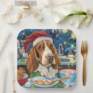 Basset Hound Holiday Baking: Festliche Weihnachten Pappteller