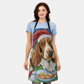 Basset Hound Holiday Baking: Festliche Weihnachten Schürze (Getragen)