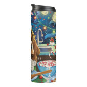 Basset Hound Holiday Baking: Festliche Weihnachten Thermosbecher (Nach rechts gedreht)