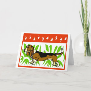Basset Hound Holiday Feiertagskarte