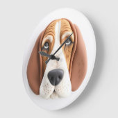 Basset Hound Hund 3D Inspiriert Große Wanduhr (Winkel)