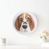 Basset Hound Hund 3D Inspiriert Große Wanduhr (Zuhause)