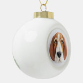 Basset Hound Hund 3D Inspiriert Keramik Kugel-Ornament (Links)