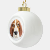 Basset Hound Hund 3D Inspiriert Keramik Kugel-Ornament (Rechts)