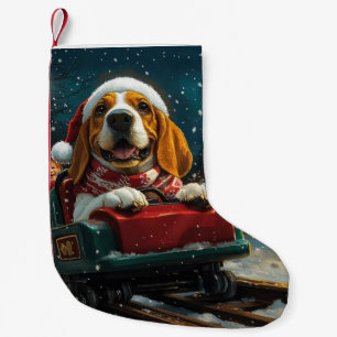 Basset Hound Hund Achterbahn Weihnachten Kleiner Weihnachtsstrumpf