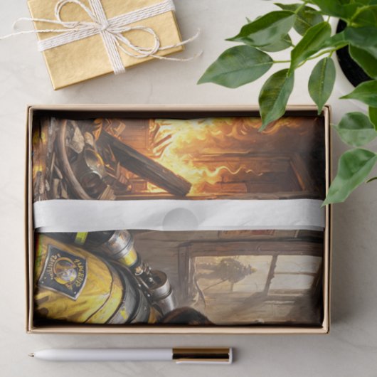 Basset Hound Hund als Feuerwehrmann - Seidenpapier (Geschenk)