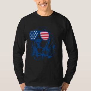 Basset Hound Hund American Flag Patriotic 4. Ju T-Shirt