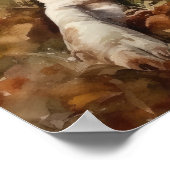 Basset Hound Hund Art Print Poster (Ecke)