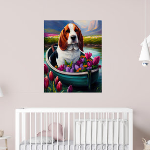 Basset Hound Hund auf einem Paddel: Ein landschaft Poster