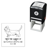 Basset Hound Hund "Aus der Bibliothek" Name Buch Permastempel (Beispiel)