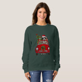 Basset Hound Hund Autofahren Auto Weihnachten Sweatshirt (Vorne ganz)