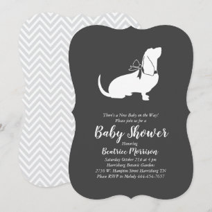 Basset Hound Hund Baby Duschgeschlecht neutral Einladung