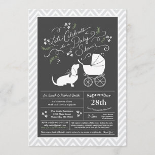 Basset Hound Hund Baby Duschgeschlecht neutral Einladung