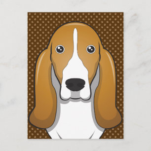 Basset Hound Hund Cartoon Paws Postkarte