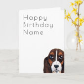 Basset Hound Hund Deko Birthday Karte (Gelbe Blume)