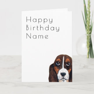 Basset Hound Hund Deko Birthday Karte