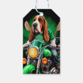 Basset Hound Hund Fahrrad St. Patrick's Day Geschenkanhänger (Vorderseite)