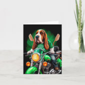 Basset Hound Hund Fahrrad St. Patrick's Day Karte (Vorderseite)