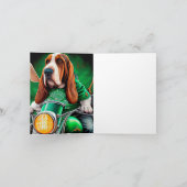 Basset Hound Hund Fahrrad St. Patrick's Day Karte (Innenseite)
