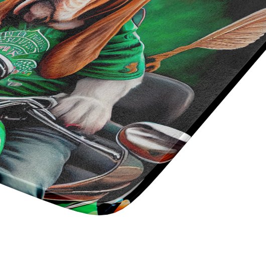 Basset Hound Hund Fahrrad St. Patrick's Day Schneidebrett (Ecke)