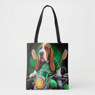 Basset Hound Hund Fahrrad St. Patrick's Day Tasche