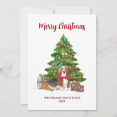 Basset Hound Hund Familie Weihnachten (Vorderseite)