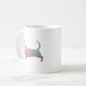 Basset Hound Hund farbenfrohe geometrische Silhoue Kaffeetasse (Vorderseite Links)