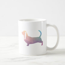 Basset Hound Hund farbenfrohe geometrische Silhoue