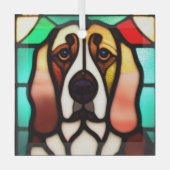 Basset Hound Hund "Festes Glas" Ornament Aus Glas (Vorderseite)