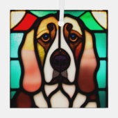 Basset Hound Hund "Festes Glas" Ornament Aus Glas (Rückseite)